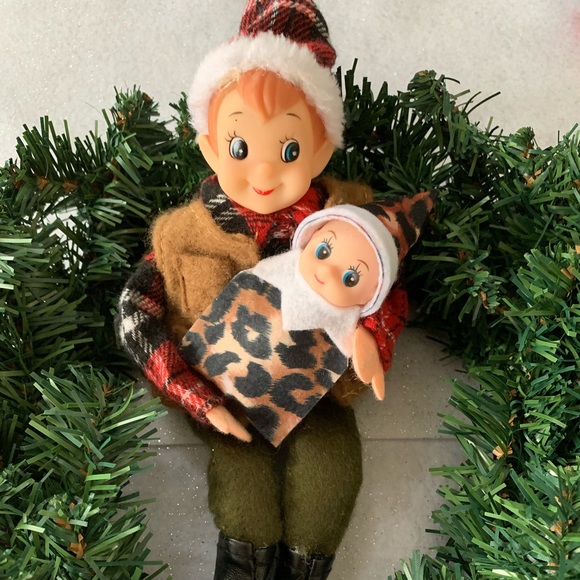 Leopard Cheetah Toddler Elf Doll Baby Elf Child Elf Christmas Elf